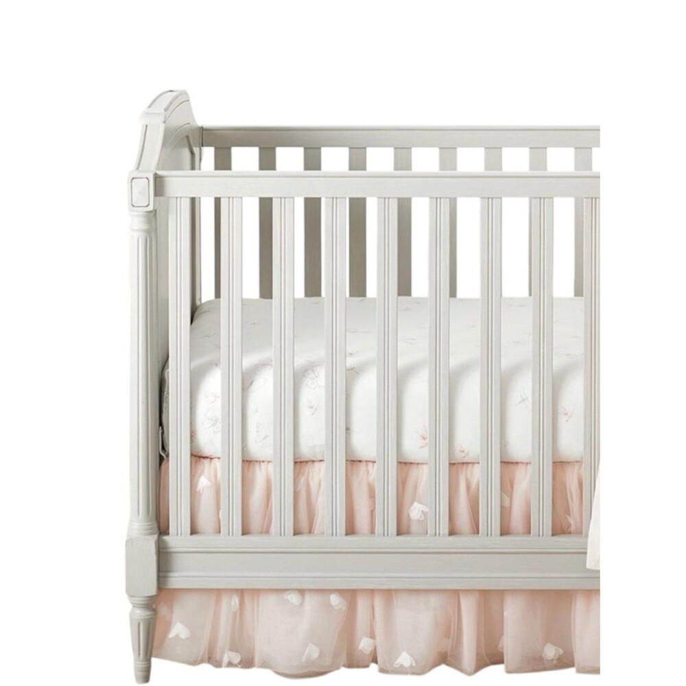 Pottery Barn Kids x Monique Lhuillier Tulle Crib Skirt in Blush Pink $129 Retail